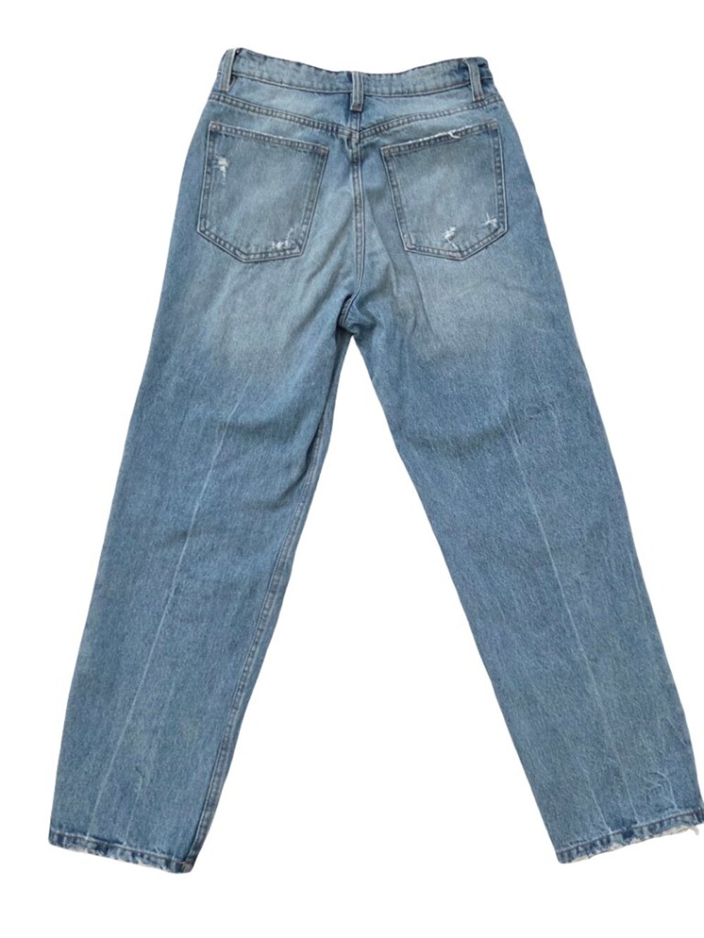 Zara Jeans Womens 4 26 Distressed Ripped Straight Leg High Rise Grunge Denim - Picture 2 of 14